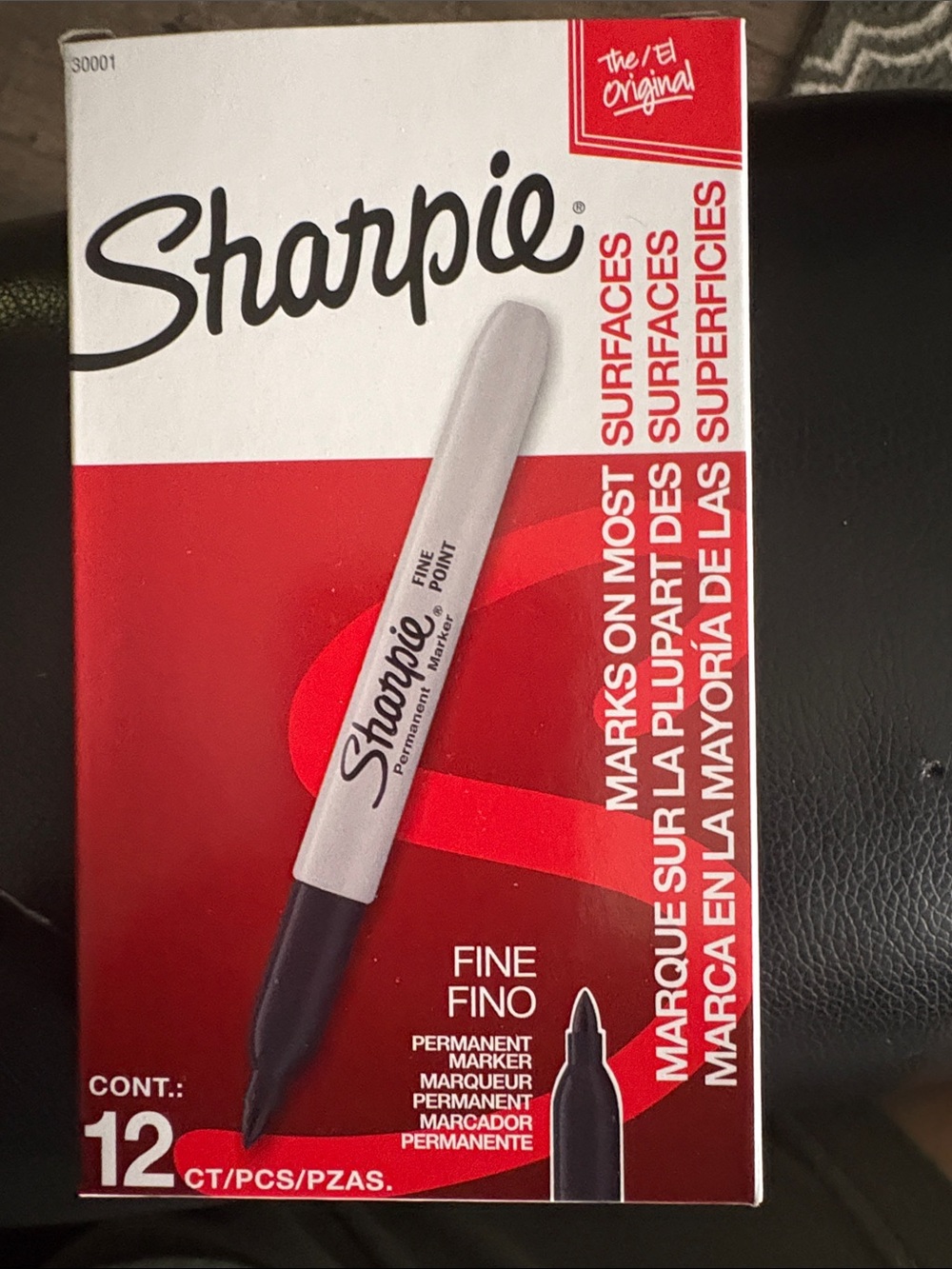 Sharpie Fine Point Permanent Markers, Black - 12 Count